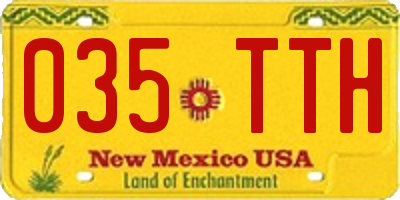 NM license plate 035TTH
