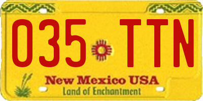 NM license plate 035TTN
