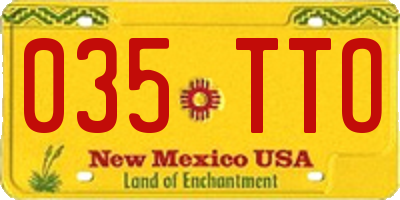 NM license plate 035TTO