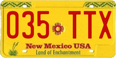NM license plate 035TTX