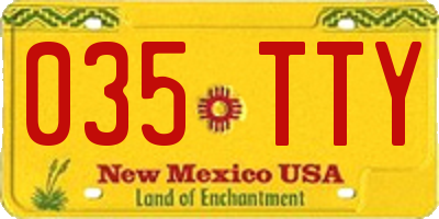 NM license plate 035TTY