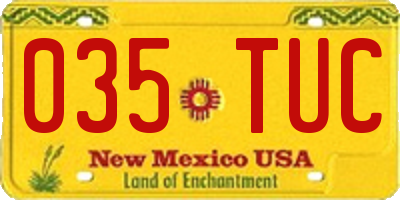 NM license plate 035TUC