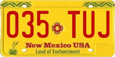 NM license plate 035TUJ