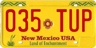 NM license plate 035TUP