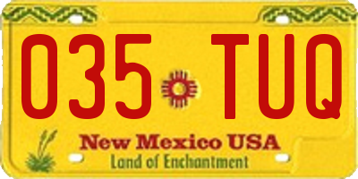 NM license plate 035TUQ
