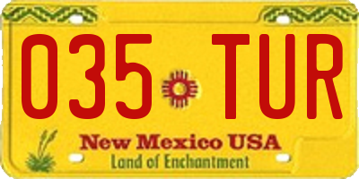 NM license plate 035TUR