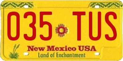 NM license plate 035TUS