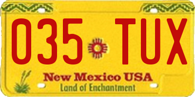 NM license plate 035TUX