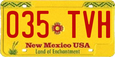 NM license plate 035TVH