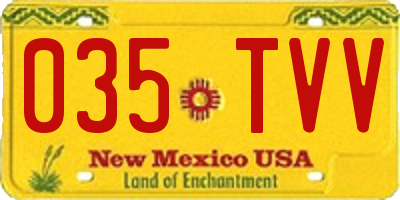 NM license plate 035TVV