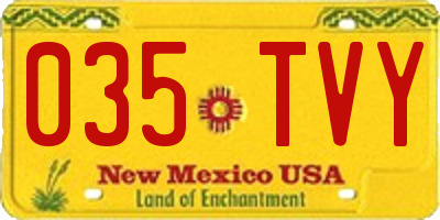 NM license plate 035TVY