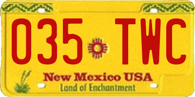 NM license plate 035TWC