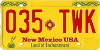 NM license plate 035TWK