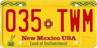 NM license plate 035TWM