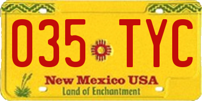 NM license plate 035TYC