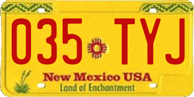 NM license plate 035TYJ