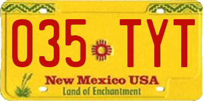 NM license plate 035TYT