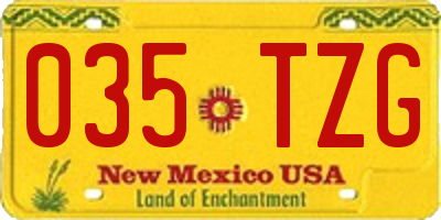 NM license plate 035TZG