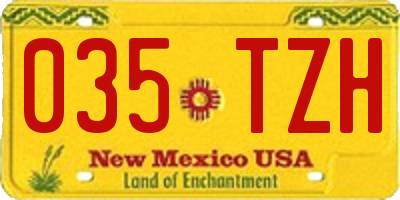 NM license plate 035TZH
