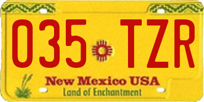 NM license plate 035TZR