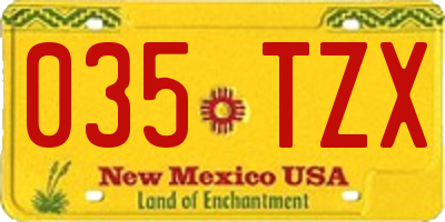 NM license plate 035TZX