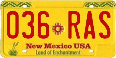 NM license plate 036RAS