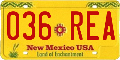 NM license plate 036REA