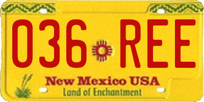 NM license plate 036REE