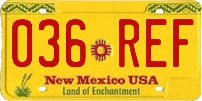 NM license plate 036REF