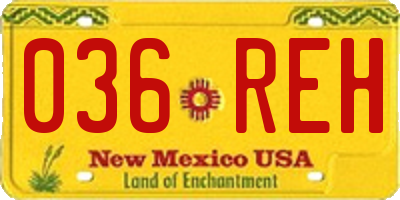 NM license plate 036REH