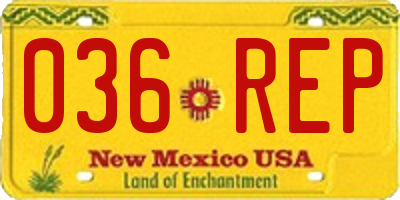 NM license plate 036REP