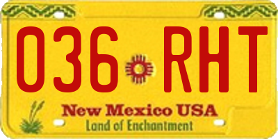 NM license plate 036RHT