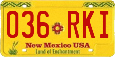 NM license plate 036RKI