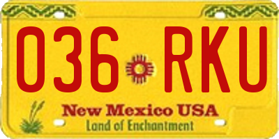 NM license plate 036RKU