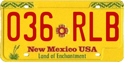 NM license plate 036RLB