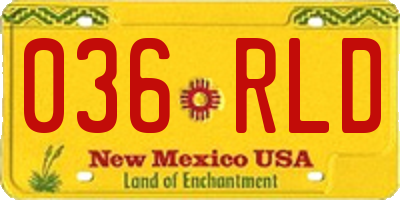 NM license plate 036RLD