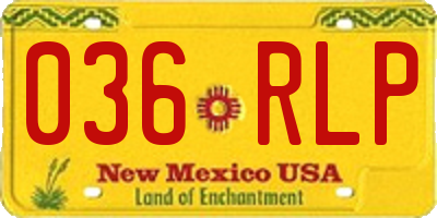 NM license plate 036RLP