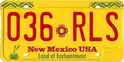 NM license plate 036RLS