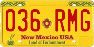 NM license plate 036RMG
