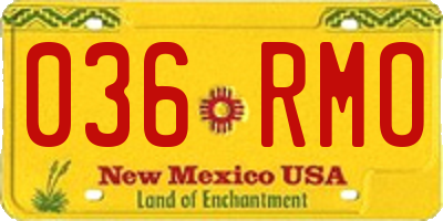 NM license plate 036RMO