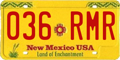 NM license plate 036RMR