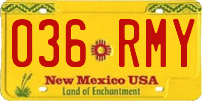 NM license plate 036RMY