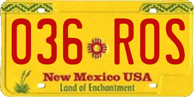 NM license plate 036ROS