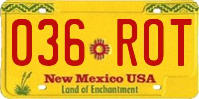 NM license plate 036ROT