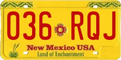 NM license plate 036RQJ