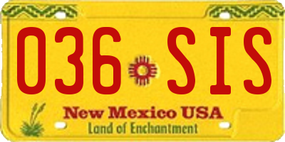 NM license plate 036SIS
