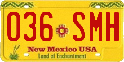 NM license plate 036SMH