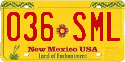 NM license plate 036SML