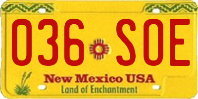 NM license plate 036SOE