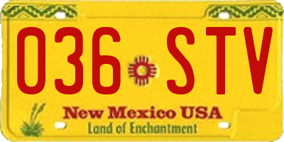NM license plate 036STV